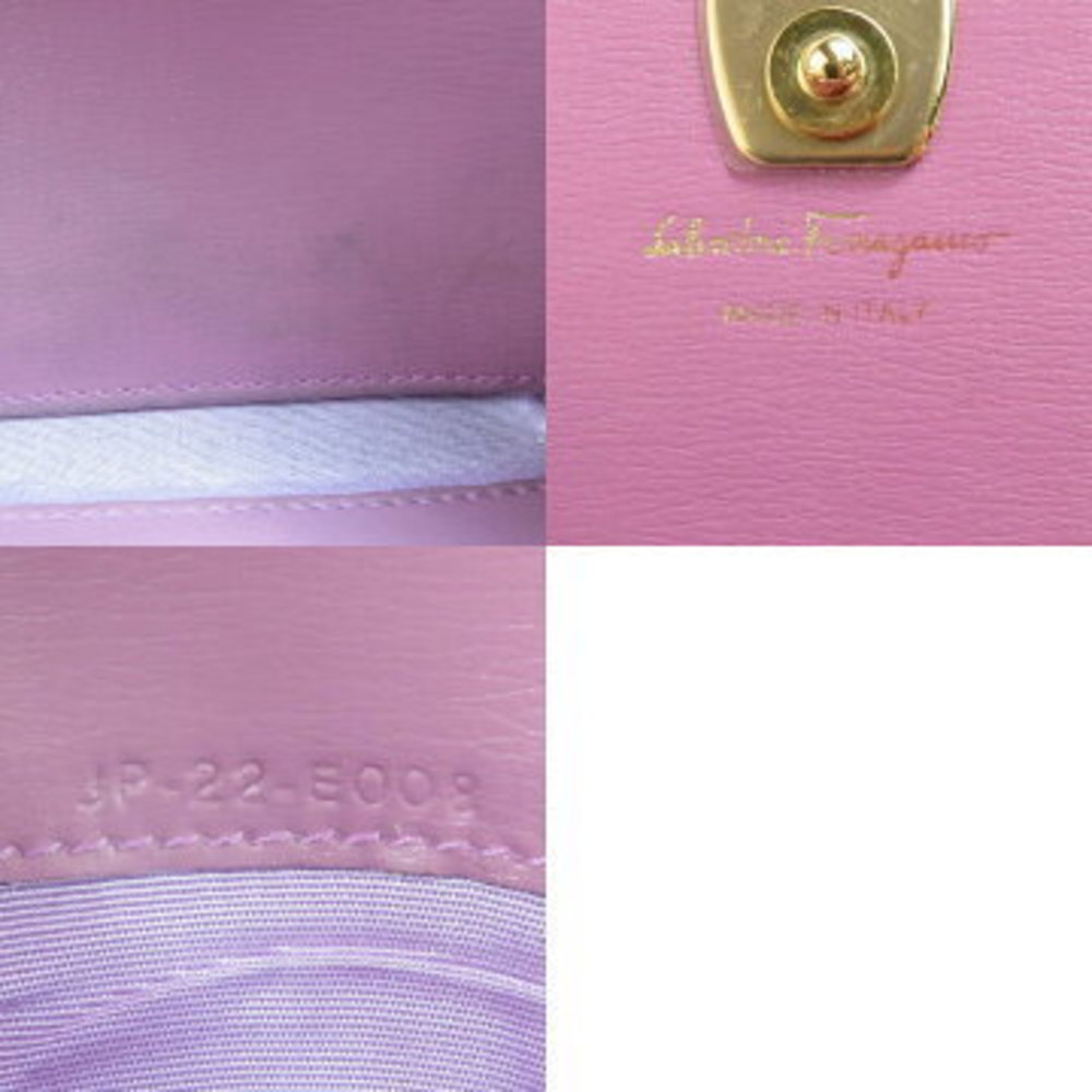 Salvatore Ferragamo Vara Ribbon Leather Long Wallet Purple - Picture 5 of 5